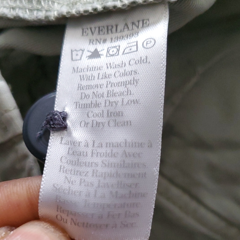 Everlane Green  Cropped Organic And Linen Blend  Pants with Relaxed Fit Sz 33 - Picture 10 of 12